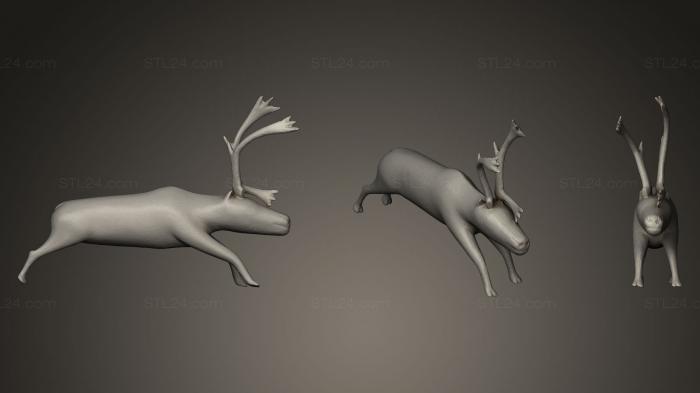 Статуэтки животных (Олень, STKJ_0220) 3D модель для ЧПУ станка